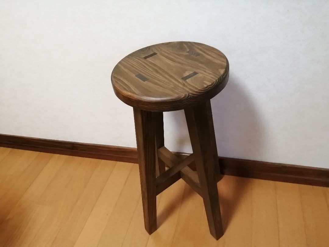 木製スツール　座面幅30cm×高さ47cm　丸椅子　stool