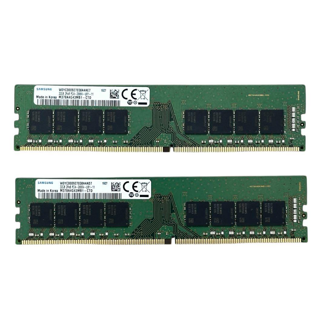SAMSUNG 64GB(32GBx2枚) DDR4 メモリ