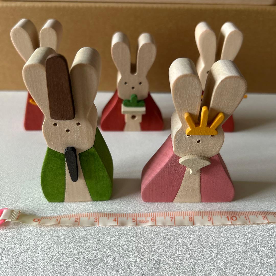 組み木ひな祭りうさぎ人形セット　ブレーメンの音楽隊