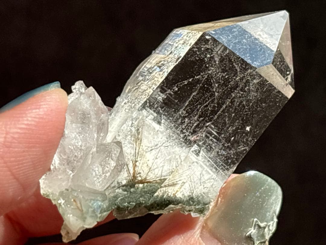 《超レア！ヒマラヤ水晶＊固定型水入り＆ルチル＆クローライト共生》