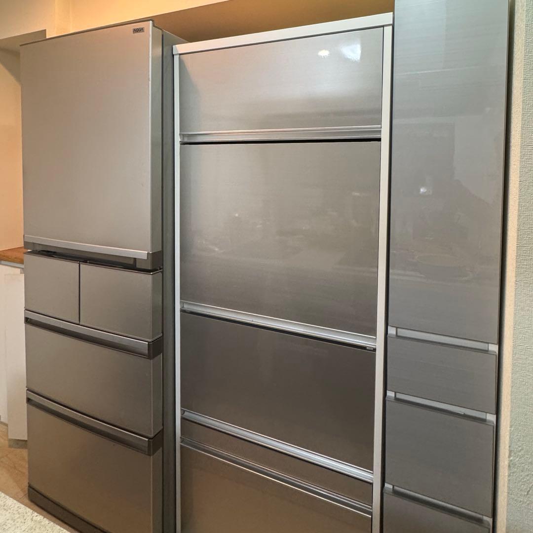 【掲載6/25まで】レンジボード　レンジ台　隠せる収納　キッチン収納　家電収納