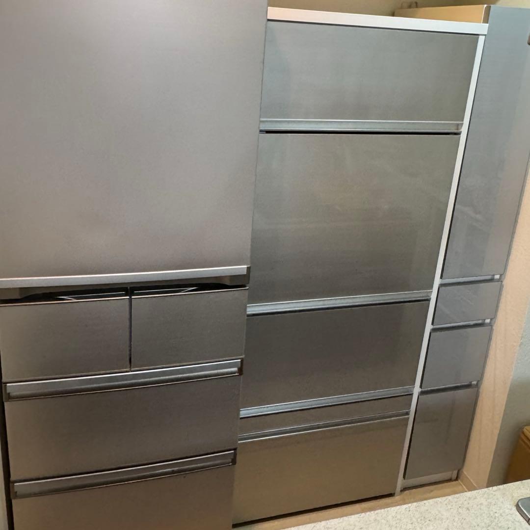 【掲載6/25まで】レンジボード　レンジ台　隠せる収納　キッチン収納　家電収納