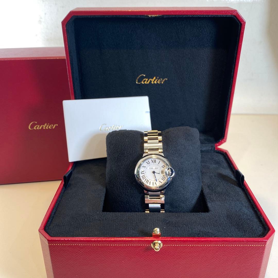 【未使用に近い】カルティエ バロンブルー　28 クオーツ　レディース時計