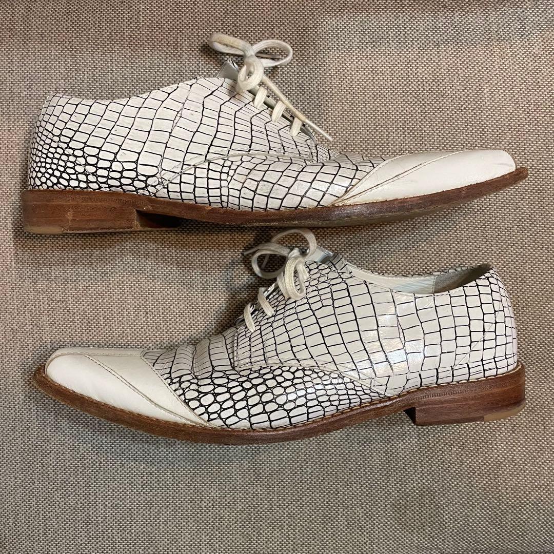 【JUNYA WATANABE】型押しクロコ柄レザーシューズM（24.5㎝）