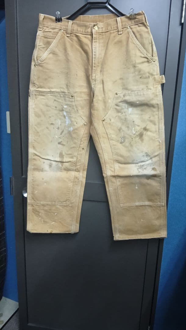 カーハート・ダブルニー・USA製・W34・L32 ペイント・