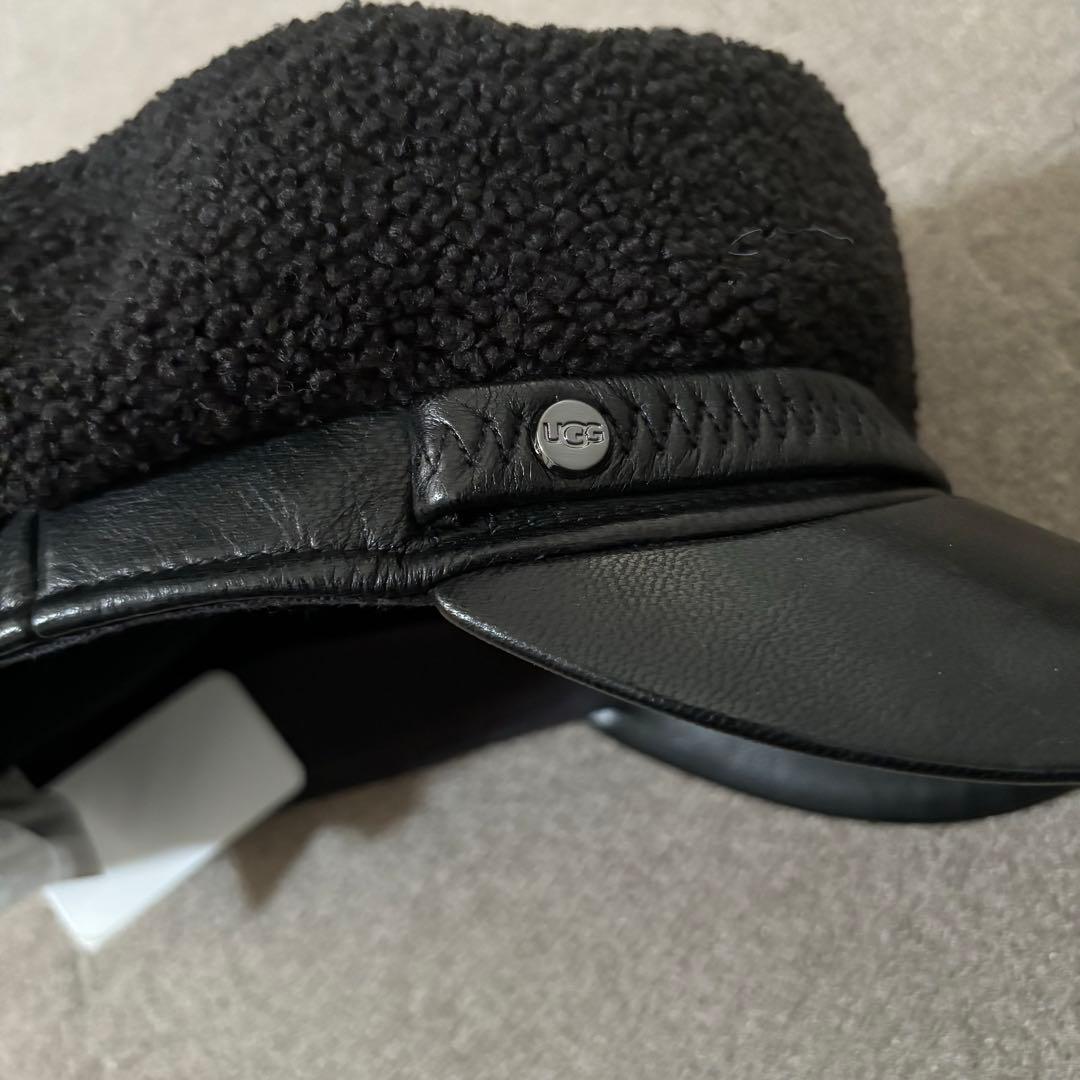激レア希少UGG LTHR AND SHERPA BAKER HAT UGG帽子