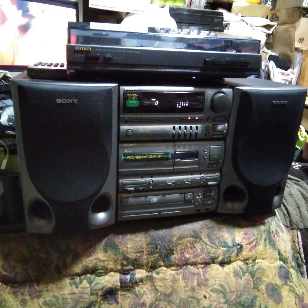 ▲ソニー❗アイワ❗パワフル爆音発揮CD ,カセット,レコードコンポ！