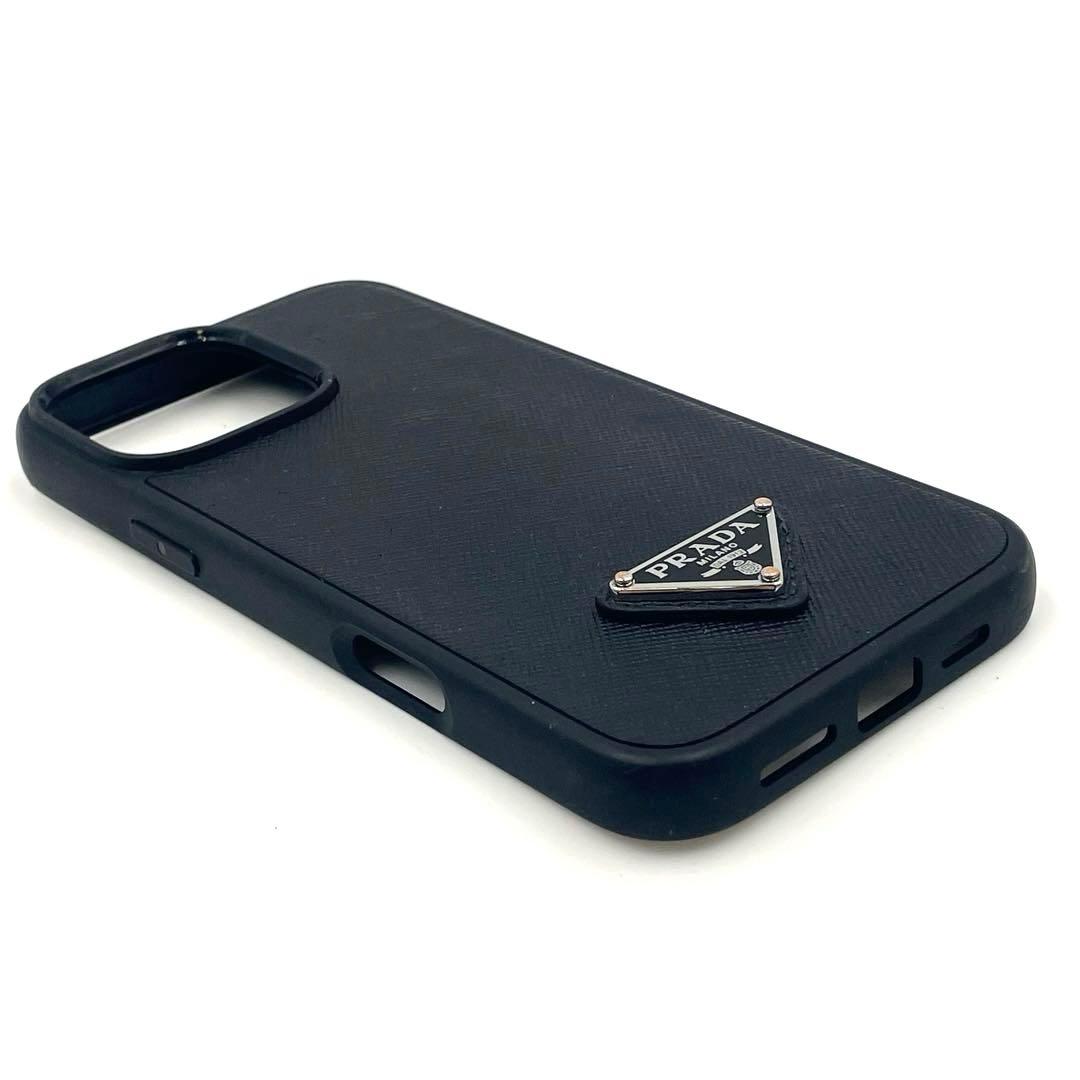 【美品】プラダiPhone 16ProMAXスマホケース 三角ロゴ サフィアーノ