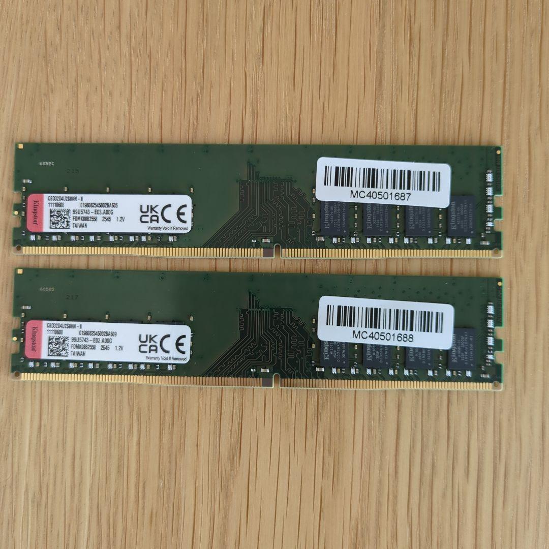 Kingston DDR4-3200 メモリ 8gb×2 計 16GB