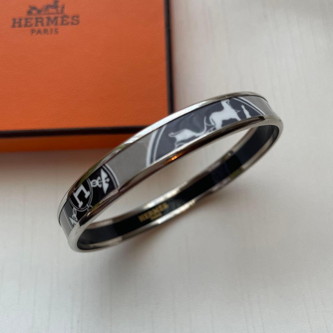 HERMES バングル ブラック・ホワイト　エマイユPM