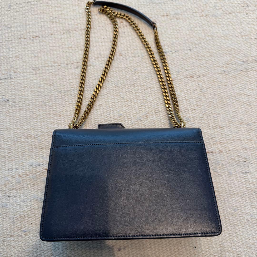 YSL ブラックレザー ショルダーバッグ