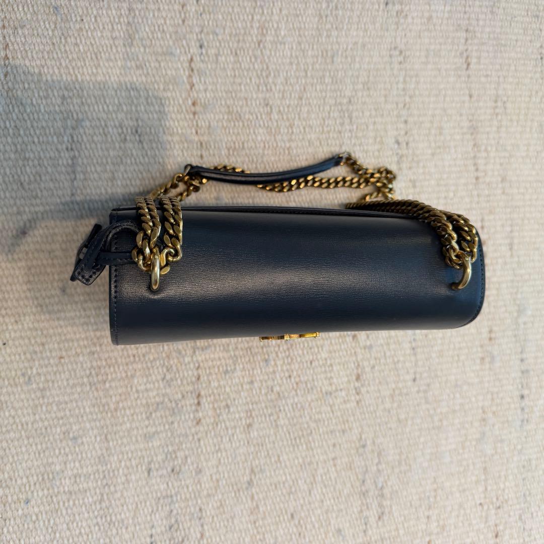 YSL ブラックレザー ショルダーバッグ