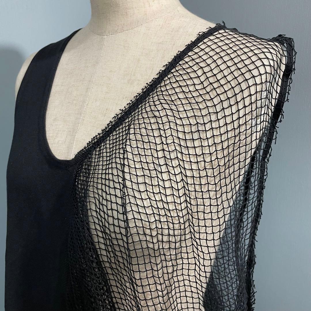 美品◆LIMI feuリミフゥ◆ノースリーブメッシュワンピース