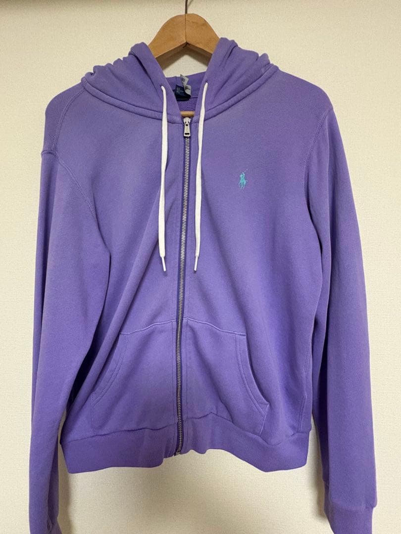 ポロラルフローレンコットン フリース フルジップ フーディ　パープル　サイズM