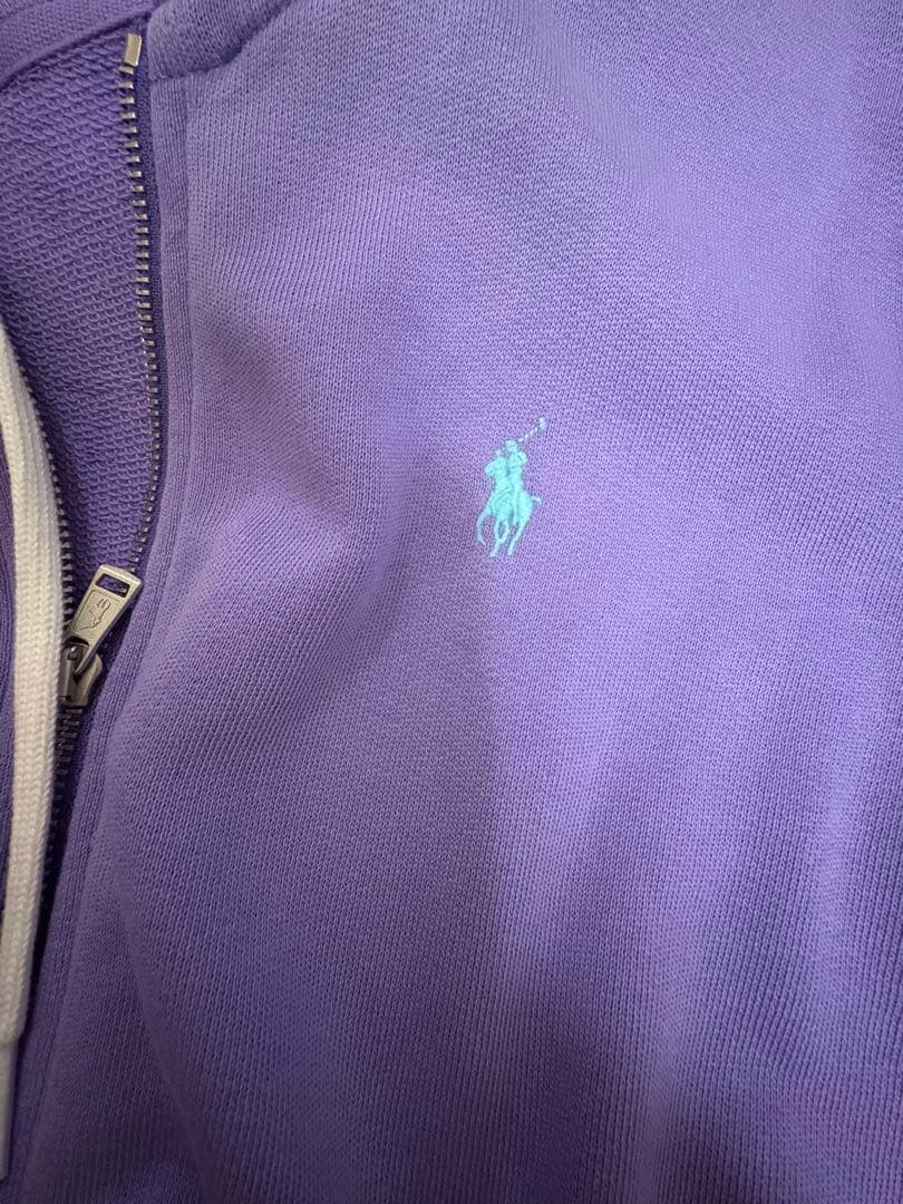 ポロラルフローレンコットン フリース フルジップ フーディ　パープル　サイズM