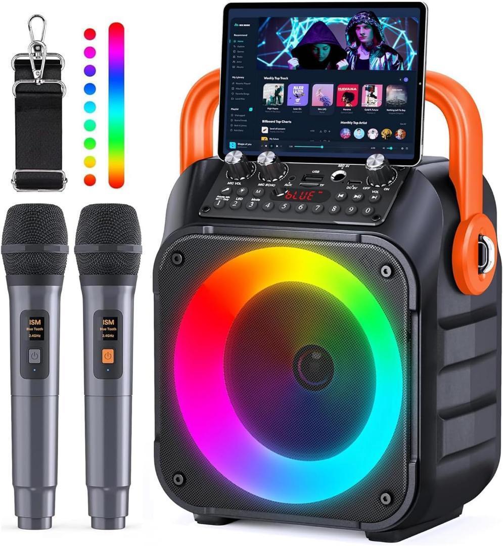 【M2298-133】家庭用カラオケセット Bluetooth5.0 マイク2本