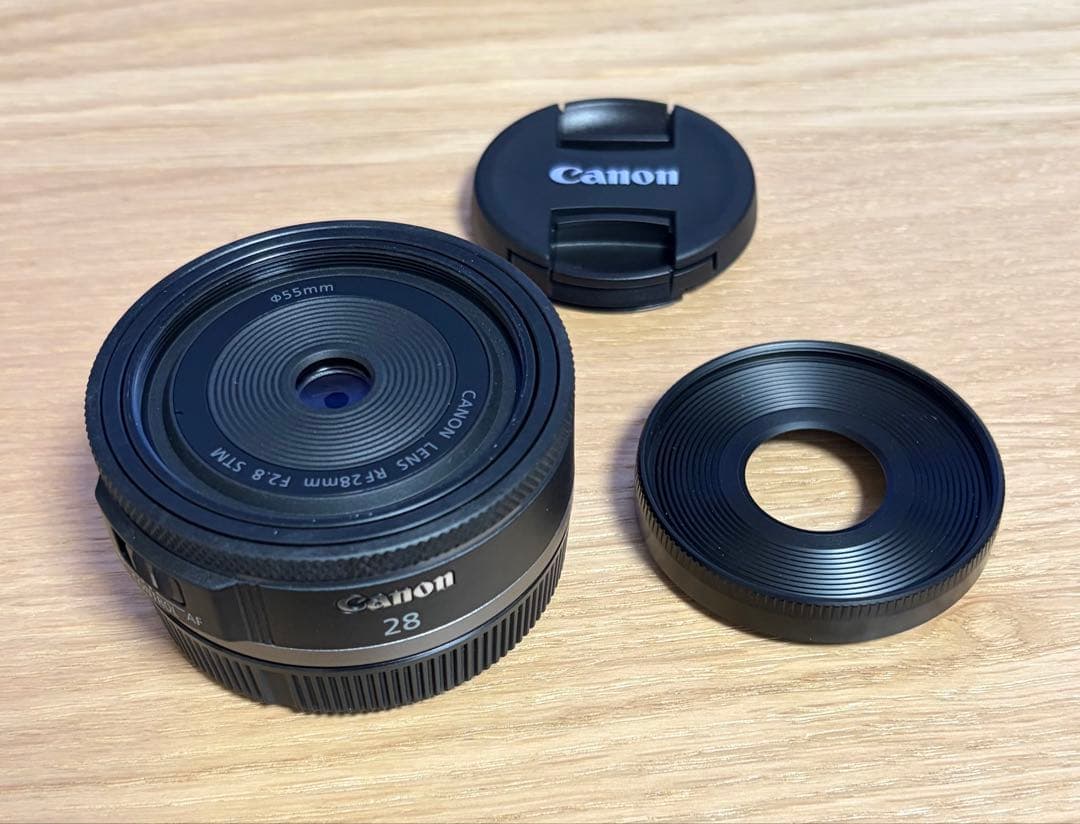 Canon RF28mm F2.8 STM 美品　純正レンズフードEW-55付！
