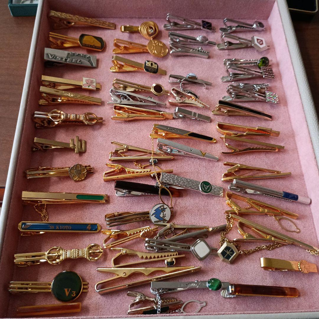 まとめ売り ネクタイピンとカフスボタンの166点セット 大量 ケース 本日限り