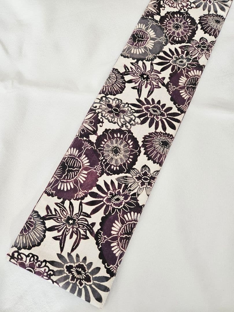 【arigato】三橋工房　半幅帯　型染め　菊柄