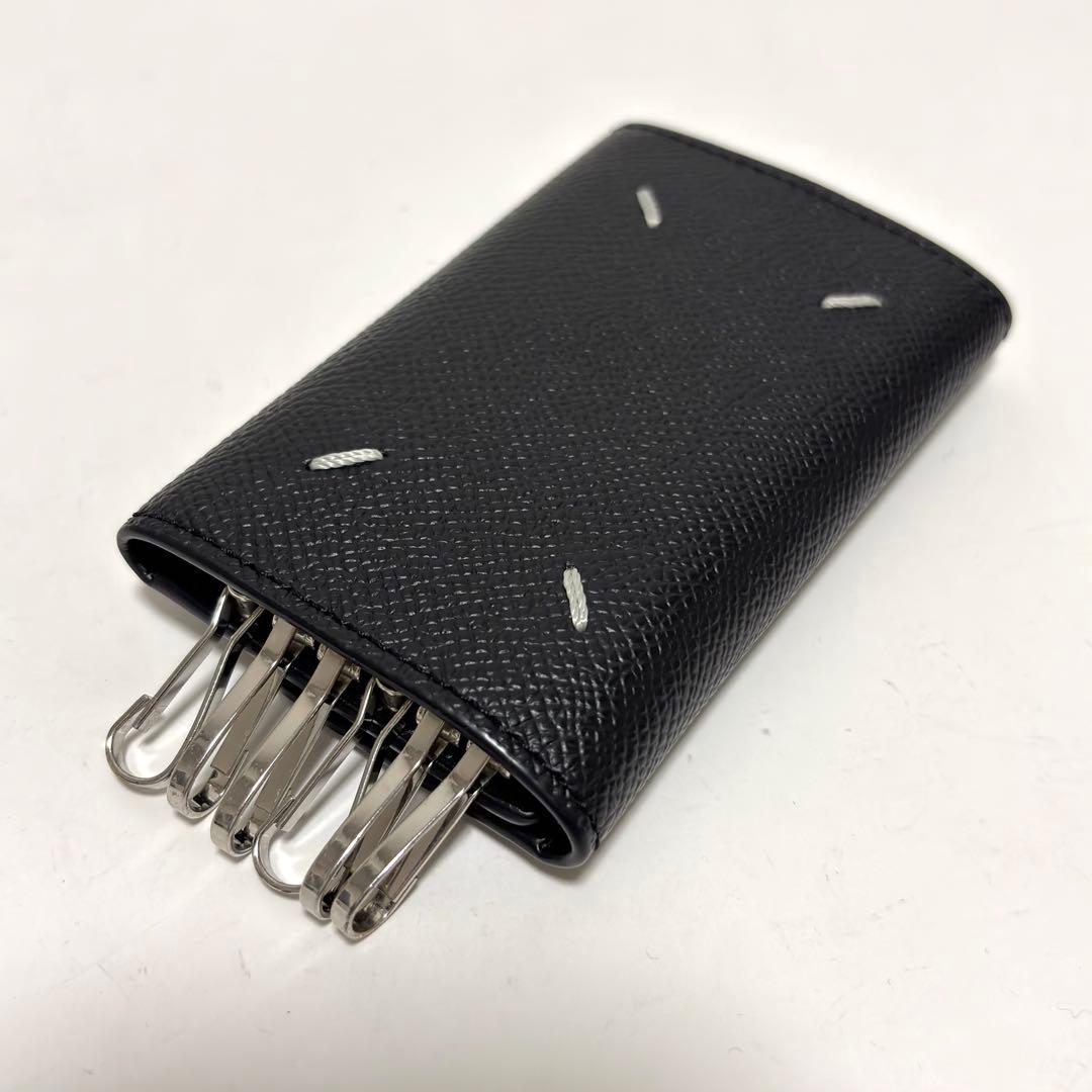 543✨美品✨メゾンマルジェラ 6連キーケース 4ステッチ レザー ブラック 黒