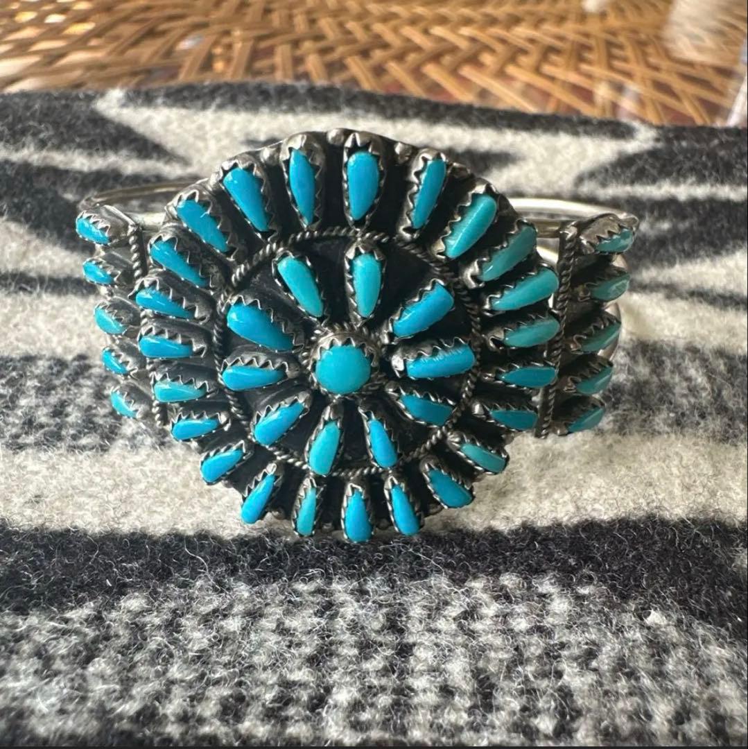 インディアンジュエリー Navajo ナバホ族 シルバーターコイズバングル