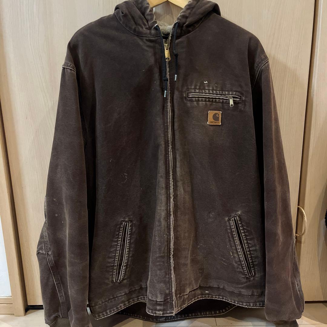 5*イ様 90s カーハートCarhartt アクティブジャケットブラウン裏ボア