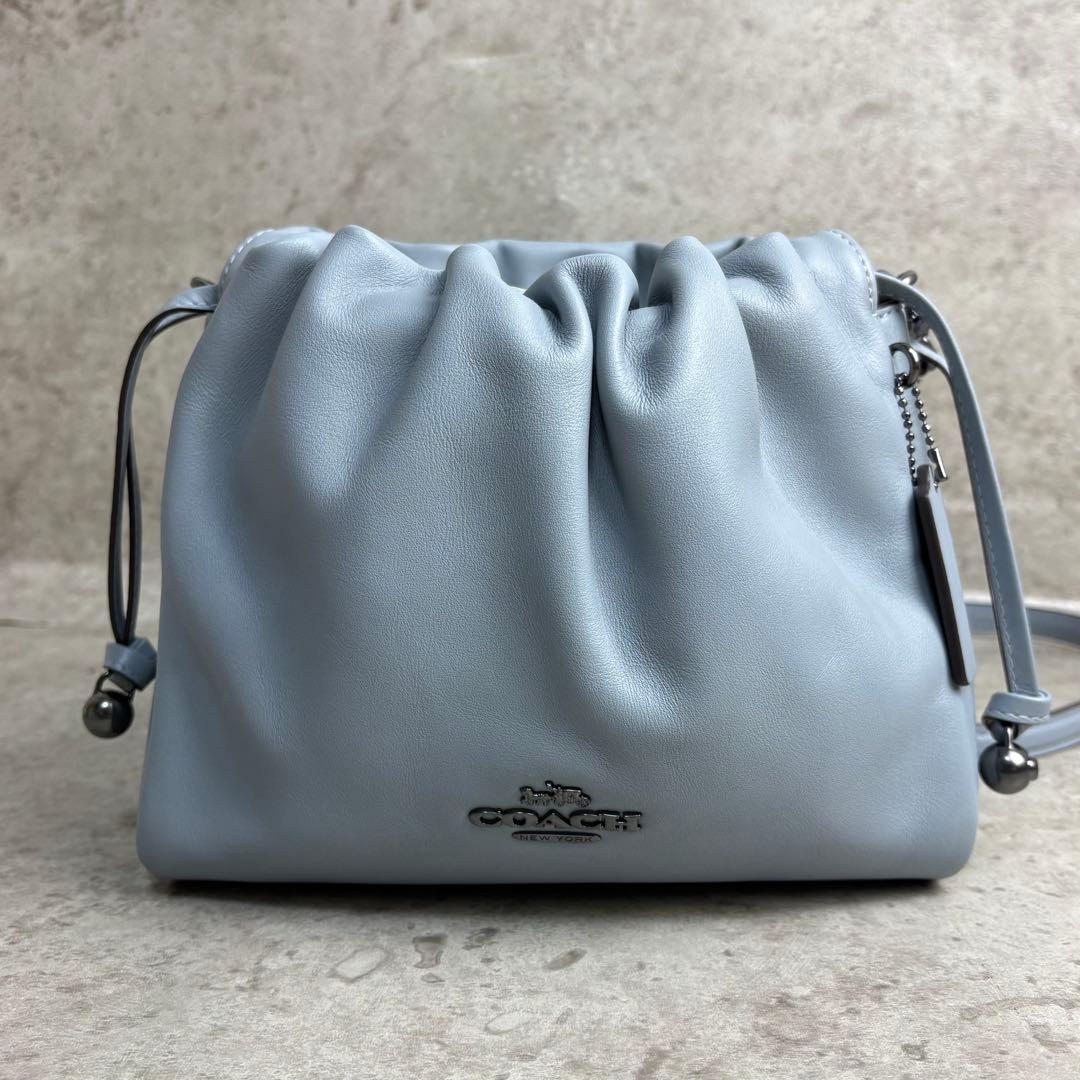 ✨未使用級✨ コーチ 2way ショルダーバッグ フェイ ドローストリング 水色