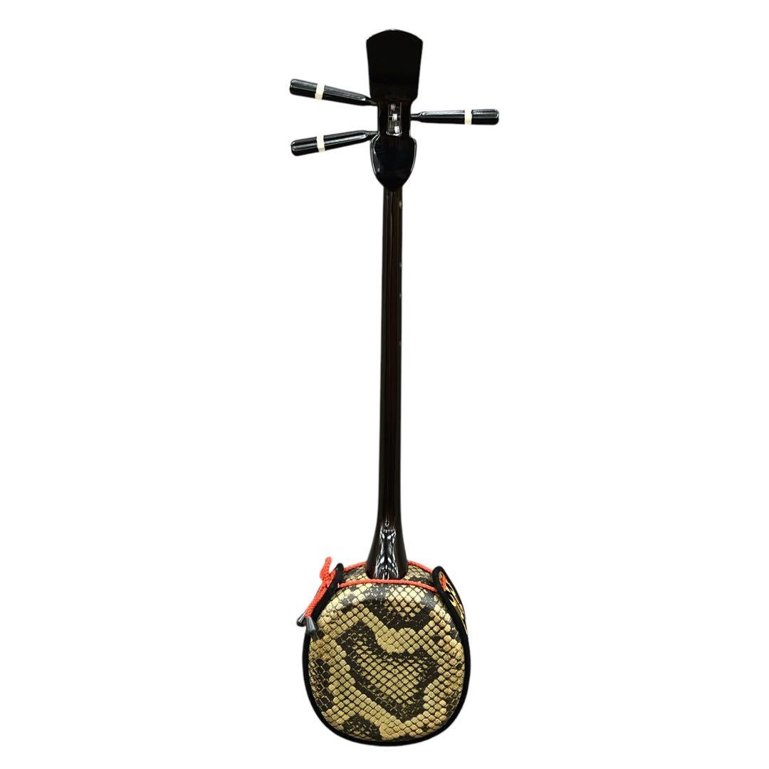 沖縄三線 中型 三味線 人工革 合皮 ヘビ柄 民族楽器 弦楽器