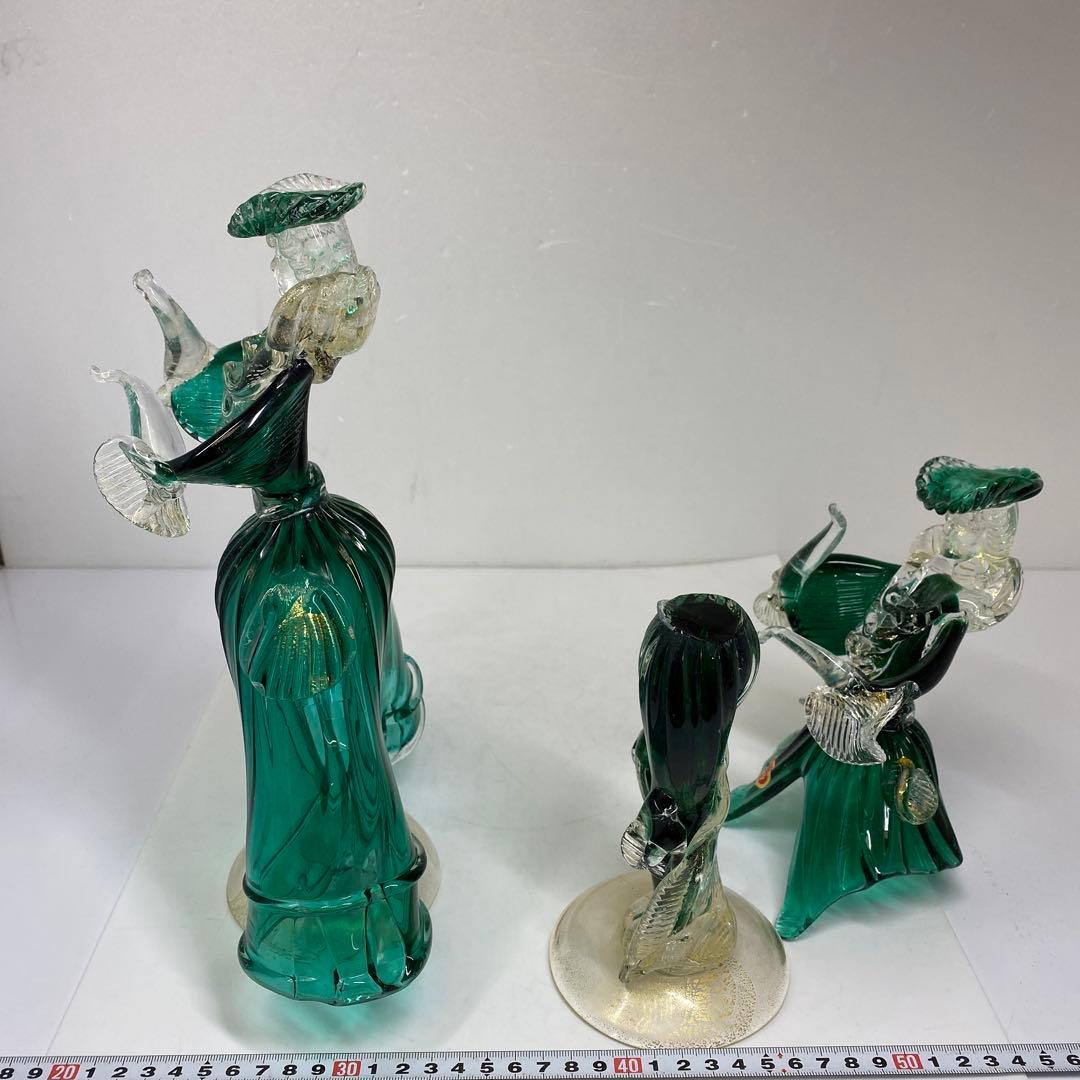 ムラーノガラス　一対　高さ30㎝　タカサ　東な7-0312①