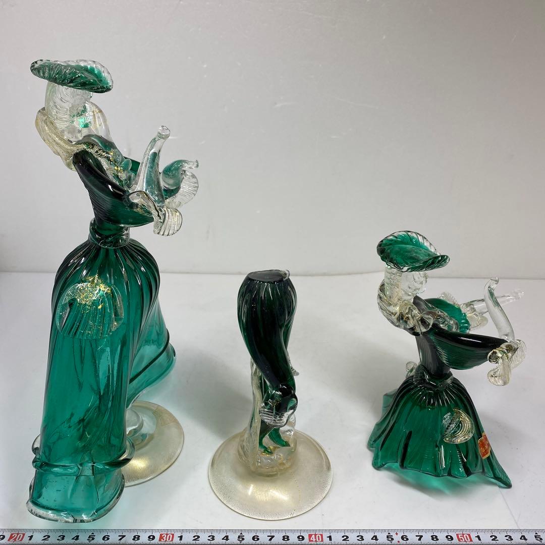 ムラーノガラス　一対　高さ30㎝　タカサ　東な7-0312①