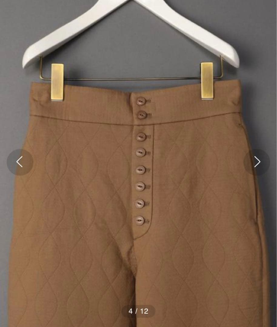 6 rokuロク　 キルティングジョガーパンツ　前ボタン　 38 新品　ピンク