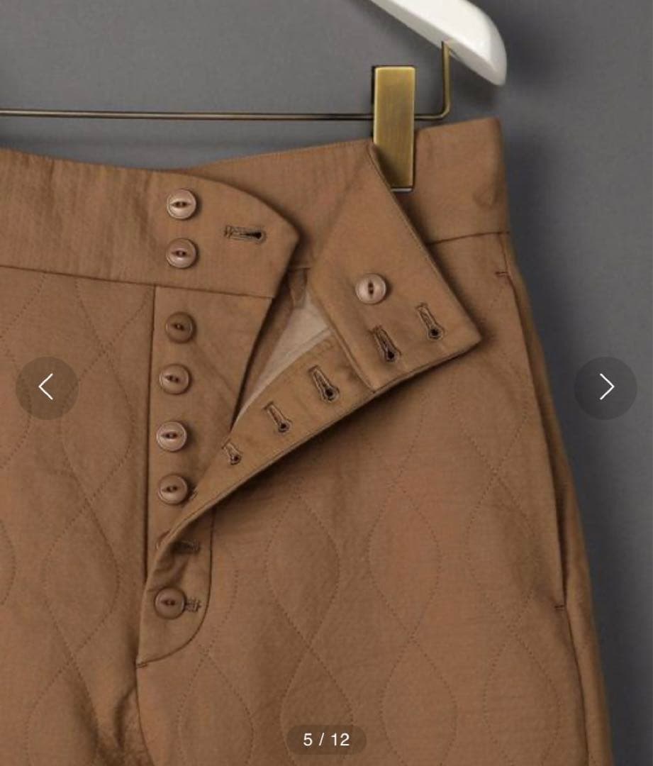 6 rokuロク　 キルティングジョガーパンツ　前ボタン　 38 新品　ピンク