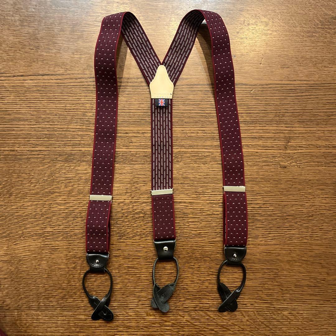  THURSTON バーガンディ サスペンダー
