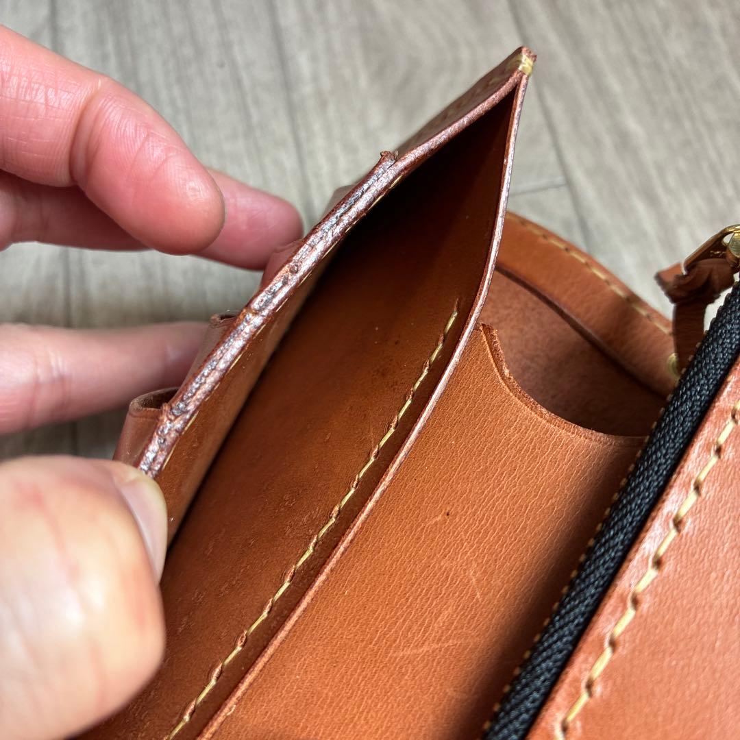 【茶芯】ブラック×ブラウン　トラッカーウォレット　ミドル　真鍮