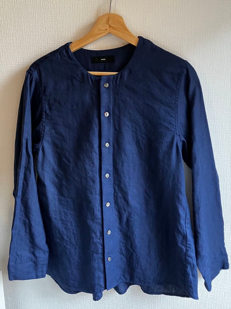 【最終値下】wafu.プレミアムリネン　シャツ＆カーディガン　 /ブルーニュイ