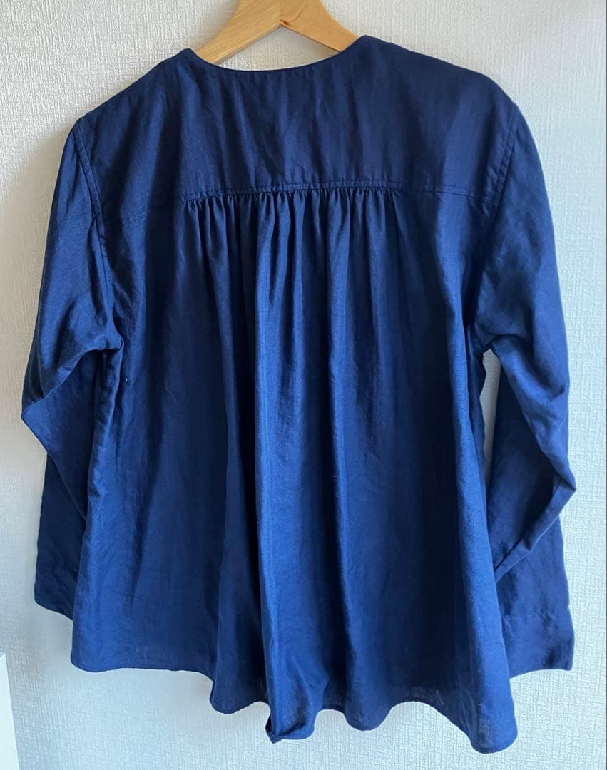 【最終値下】wafu.プレミアムリネン　シャツ＆カーディガン　 /ブルーニュイ