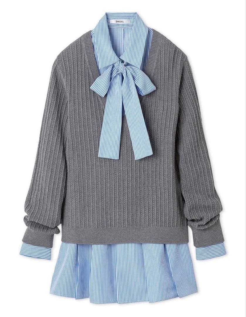 SNIDEL シャツコンビチュニック GRY 0サイズ