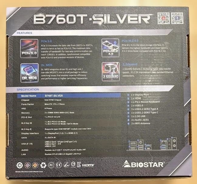 BIOSTAR B760T-SILVER Mini-ITX マザーボード 難あり