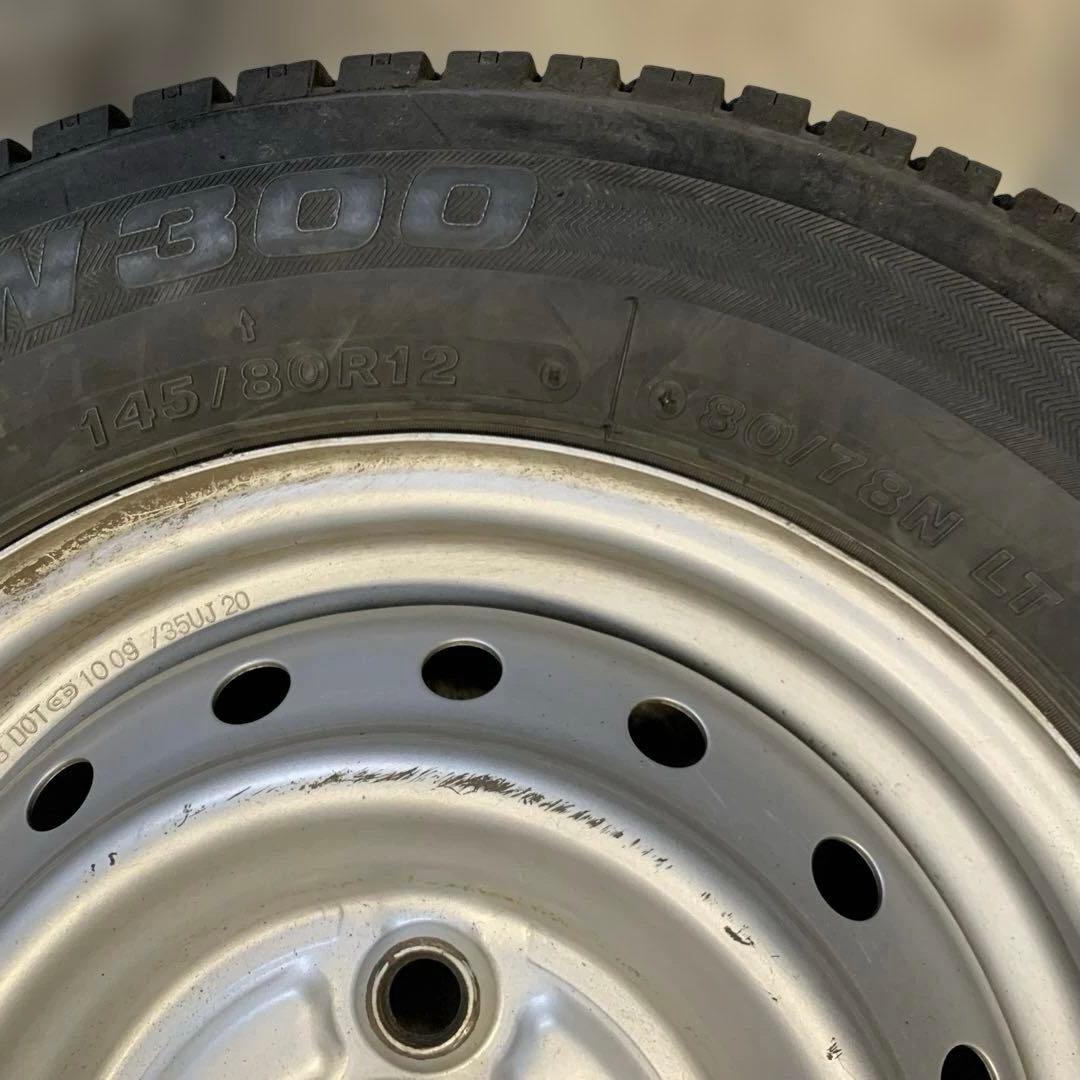 スタッドレス ホイールセット BS W300 145/80R12 LT（青846