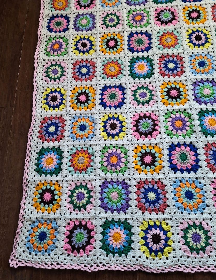 手編みモチーフブランケット