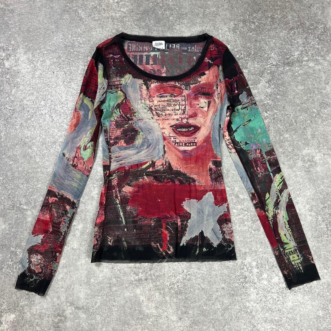 ジャンポールゴルチエ パワーネット 総柄 人物 アート プリント