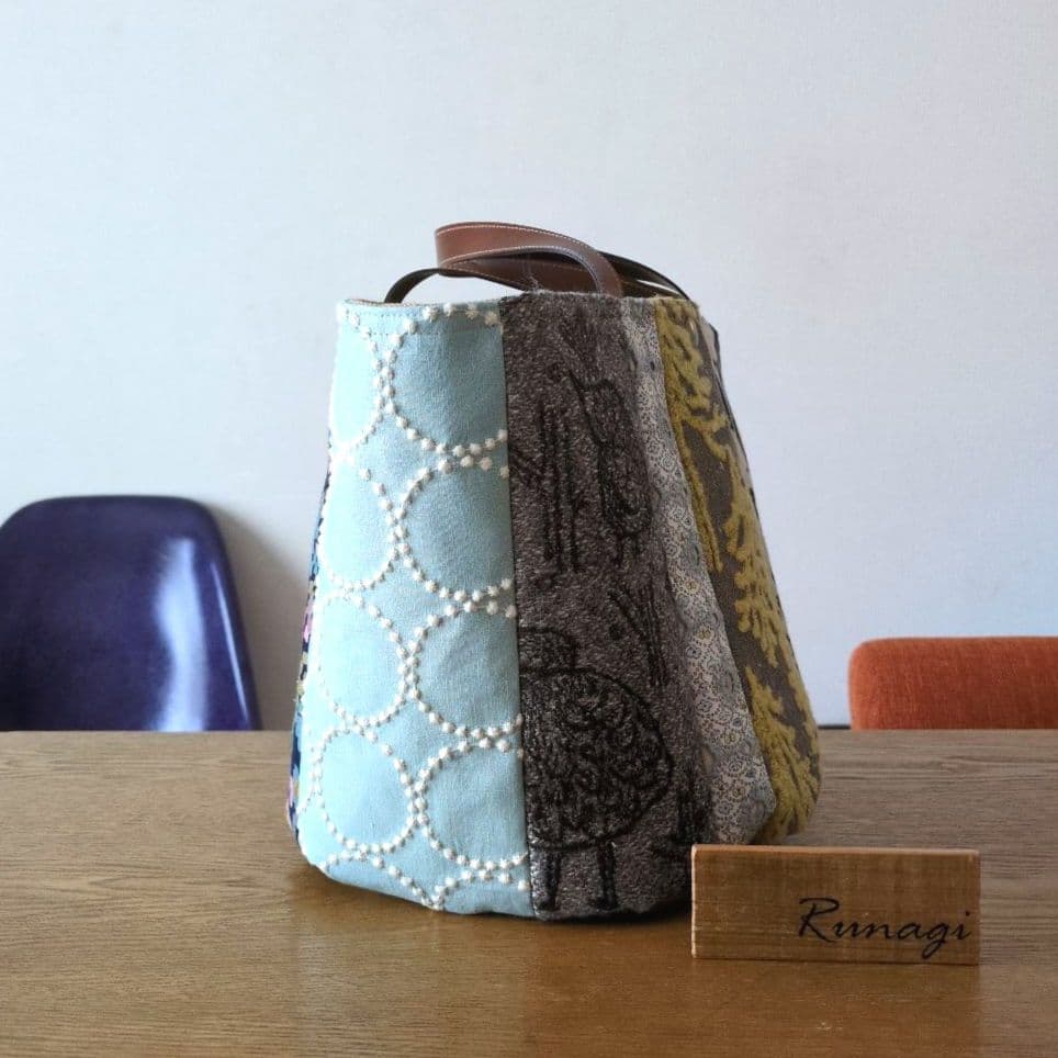 【1538】パッチワーク バケツバッグ＊ミナペルホネン