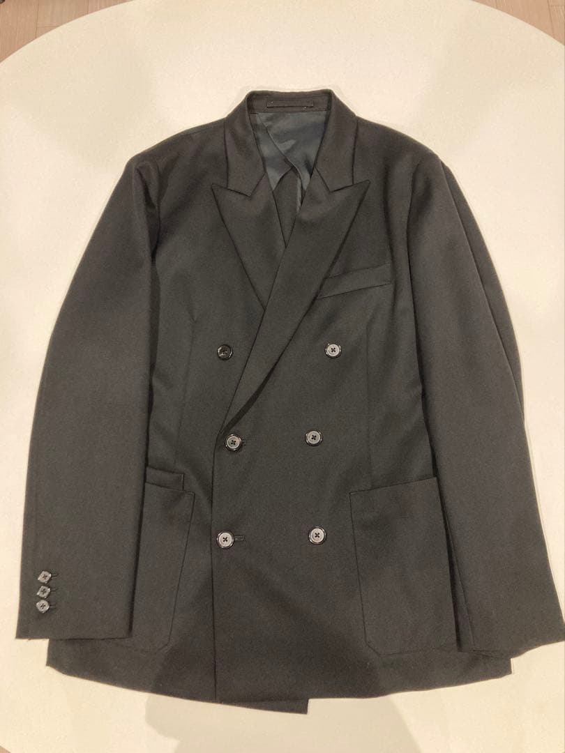 中古　CABaN ウールギャバジン ダブルブレストジャケット・テーパードパンツ