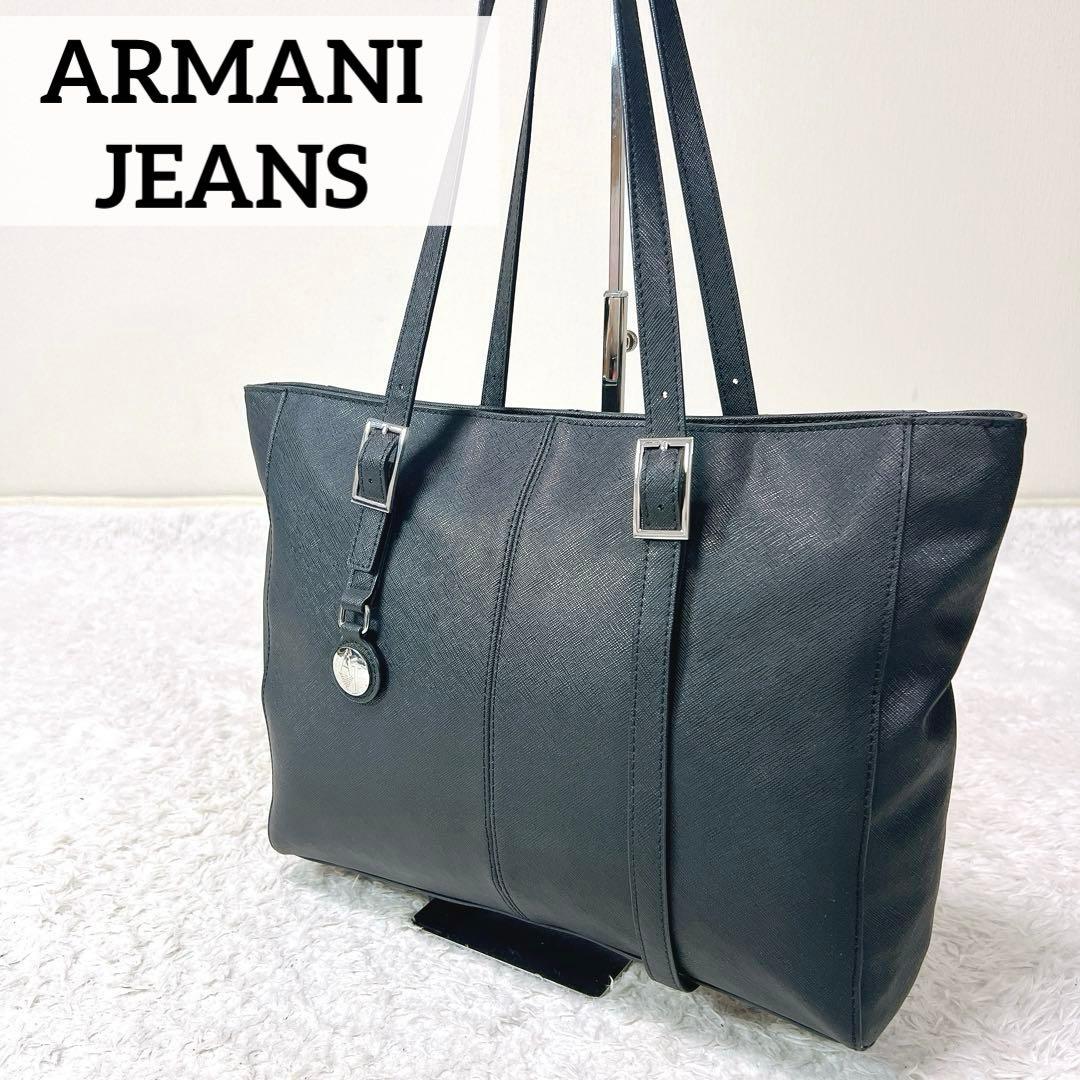 未使用級✨ アルマーニジーンズ トートバッグ ビジネスバッグ PUレザー