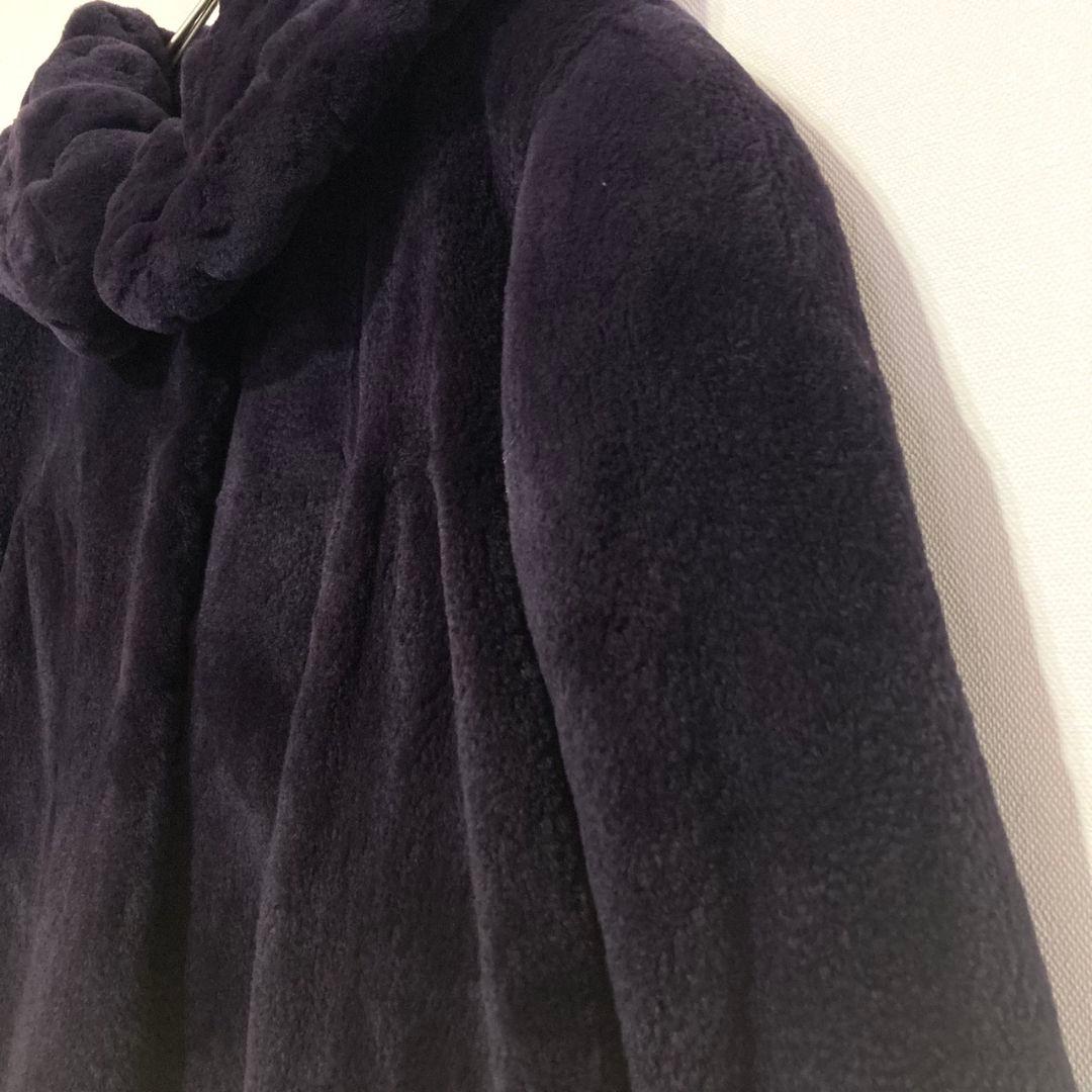 ナカムラファー リアルファー 毛皮 ロングコート フレア F ブラック系