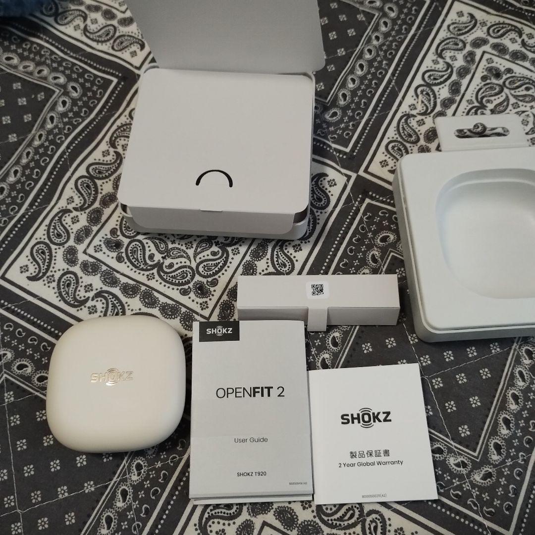 SHOKZ OPENFIT 2 ワイヤレスイヤホン ホワイト