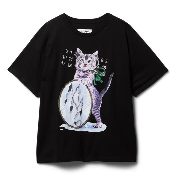 大人もOK★MM6　猫 カレンダータグ Tシャツ14Y