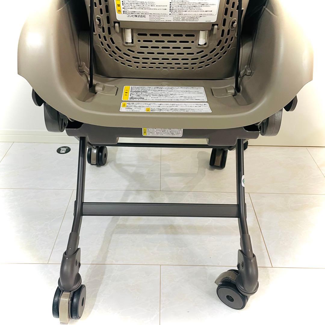 【美品】テーブル艶★コンビネムリラオートスイングBEDiLongカフェブラウン