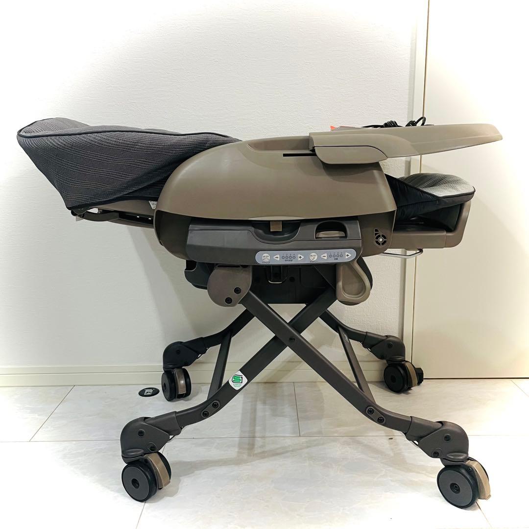 【美品】テーブル艶★コンビネムリラオートスイングBEDiLongカフェブラウン