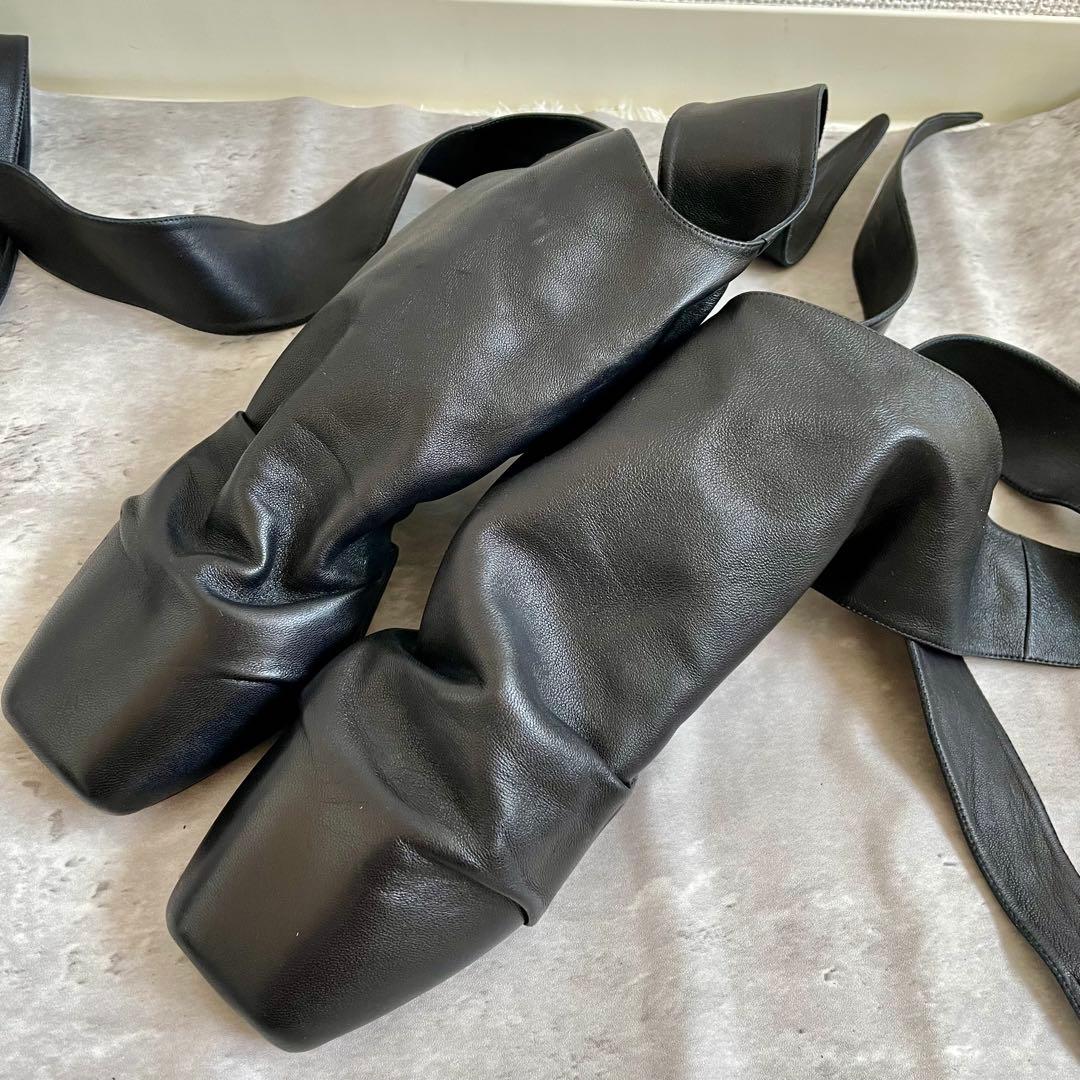 美品 セリーヌ パンプス ミュール ラムレザー ヒール 37 23.5